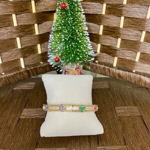 Park Lane Holly Jolly Gold Bracelet with Colorful Gemstones